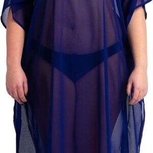 Hand Embroidered Caftans Rayon Maxi Dress Beach Cover Up Resort Wear